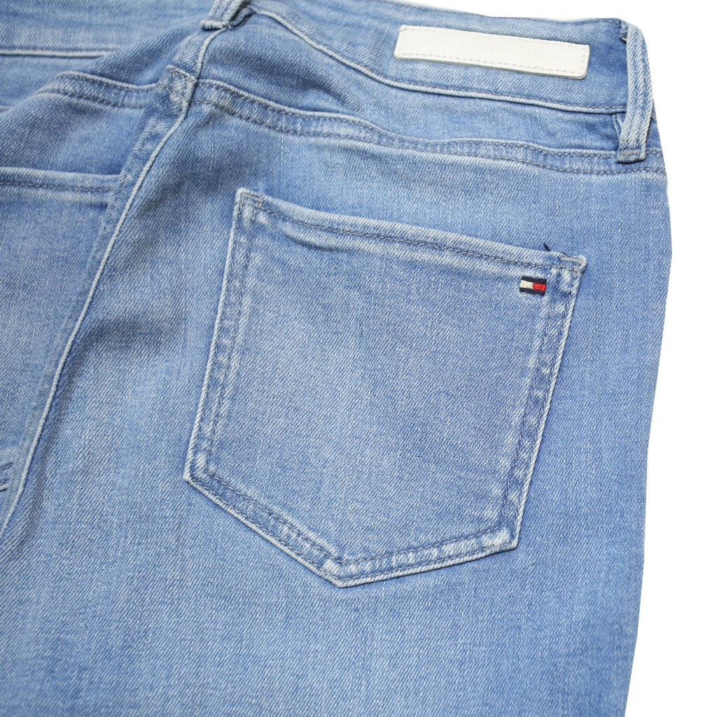 TOMMY HILFIGER Womens Jeans Blue Slim Skinny Denim Light W24 L26 Stylish Zip