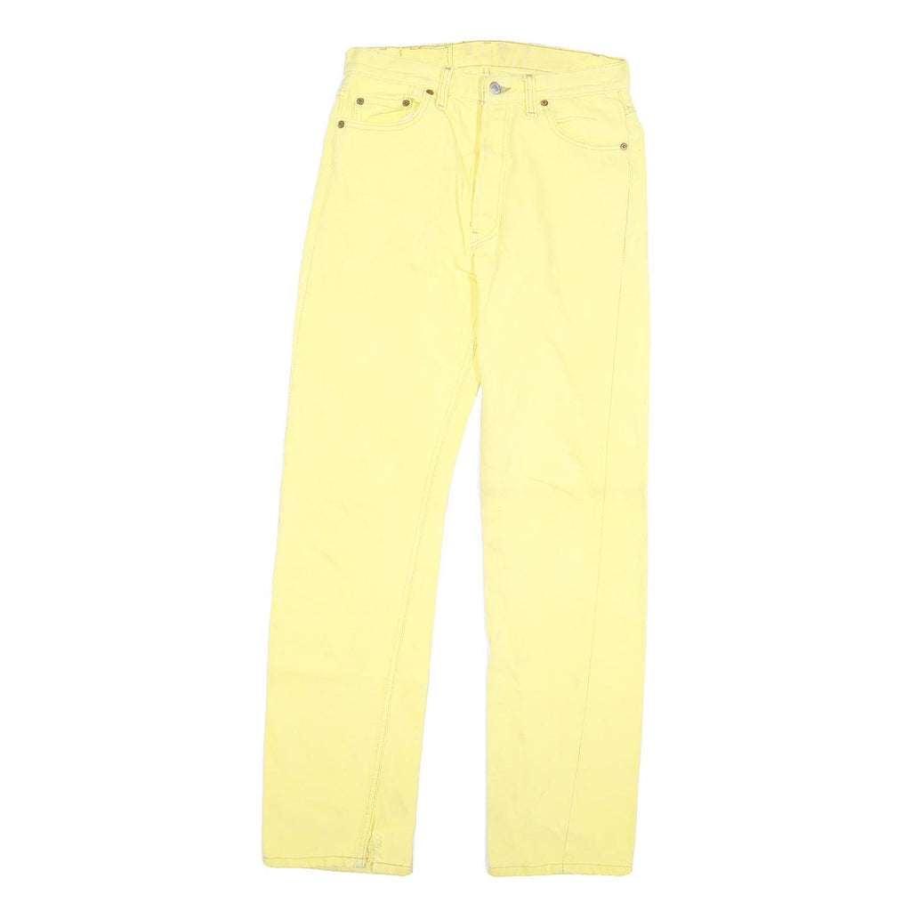 LEVI'S Mens Regular Fit Yellow Cotton Blend Button Closure Jeans W28 L31 Casual