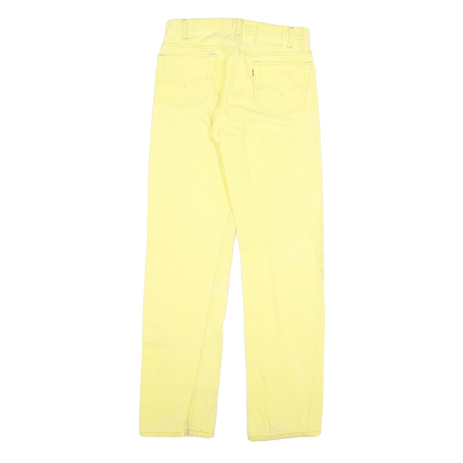 LEVI'S Mens Regular Fit Yellow Cotton Blend Button Closure Jeans W28 L31 Casual