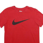 NIKE Mens Red Crew Neck Short Sleeve Classic T-Shirt M Cotton Logo