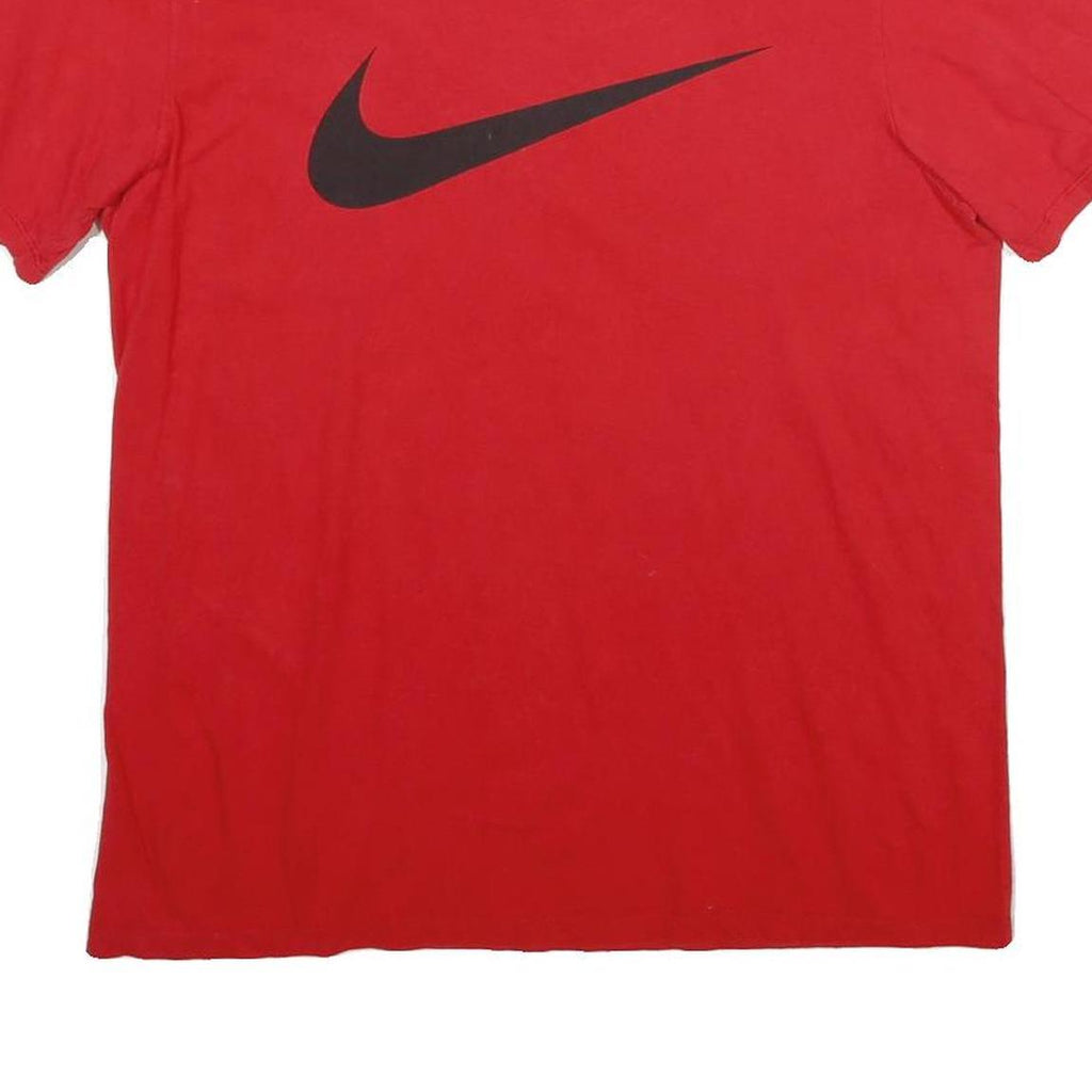 NIKE Mens Red Crew Neck Short Sleeve Classic T-Shirt M Cotton Logo