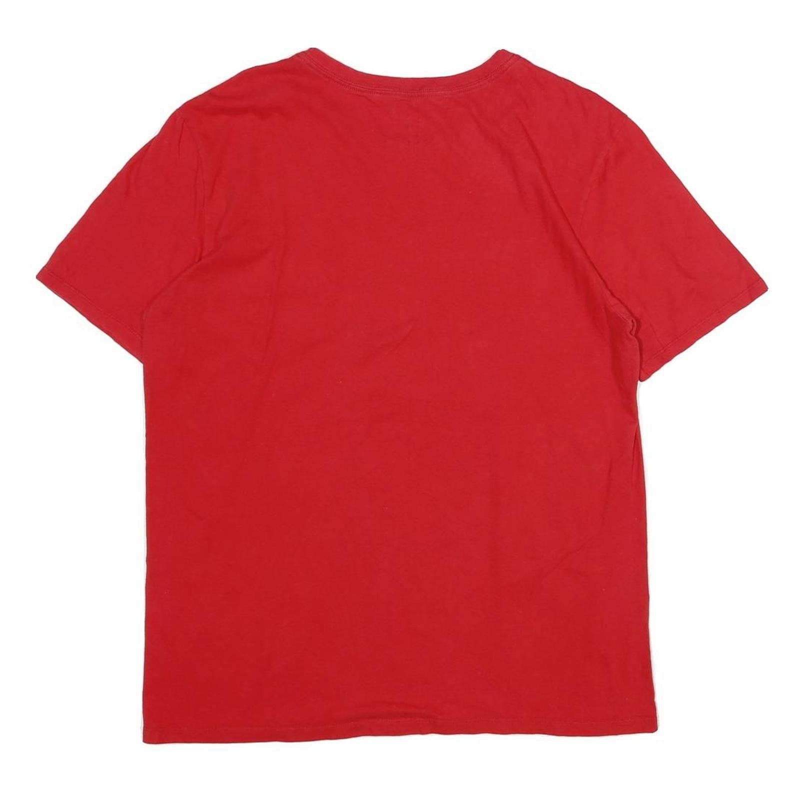 NIKE Mens Red Crew Neck Short Sleeve Classic T-Shirt M Cotton Logo