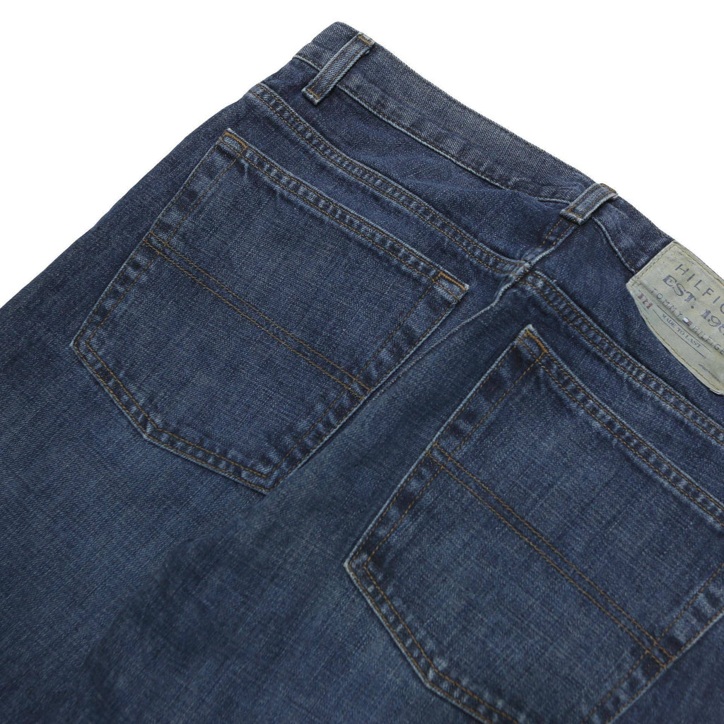 TOMMY HILFIGER Mens Blue Regular Straight Denim W32 L30 Cotton Blend Zip Jeans