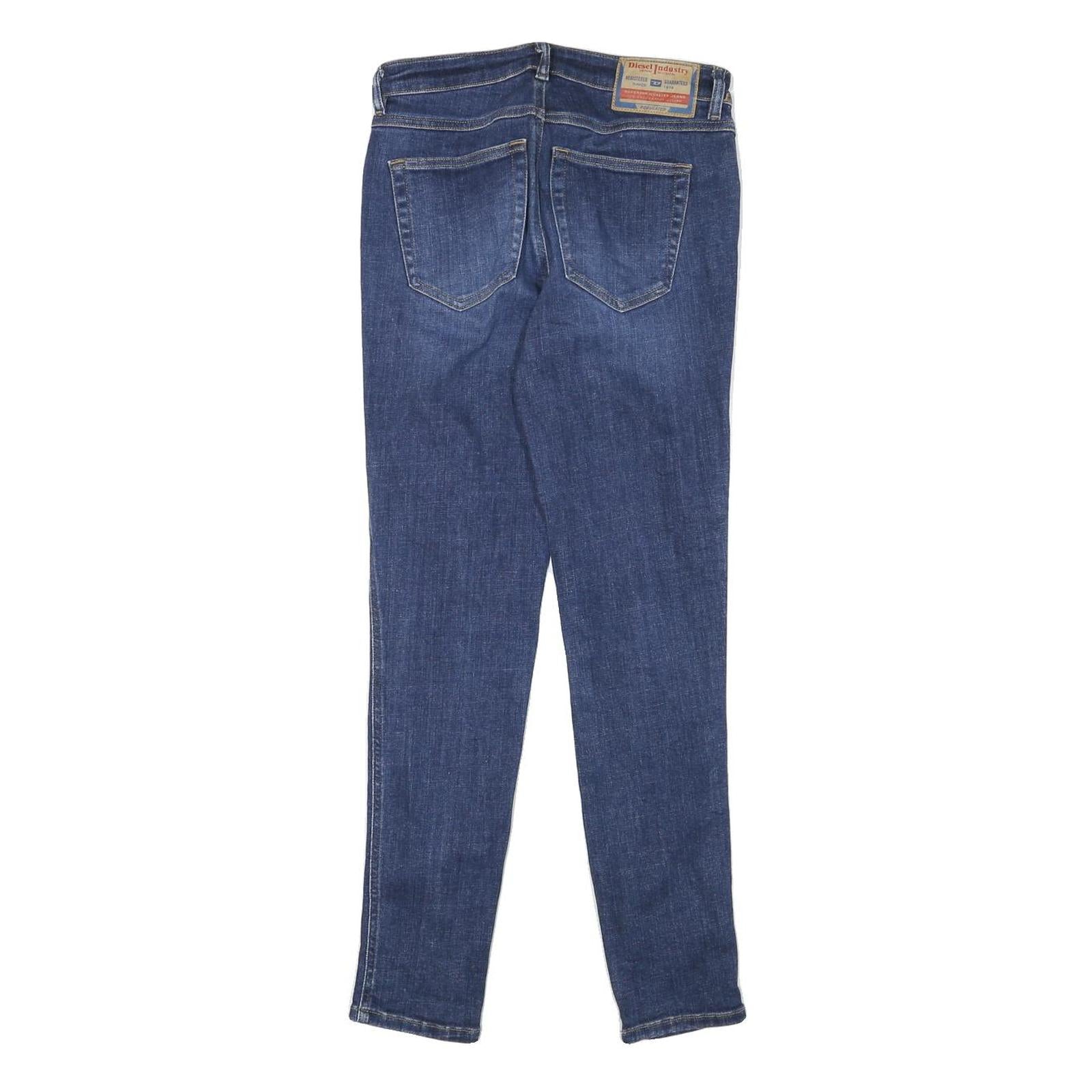 DIESEL Womens Slim Blue Denim Cotton Blend Slim Jeans W26 L29 Stylish Zip