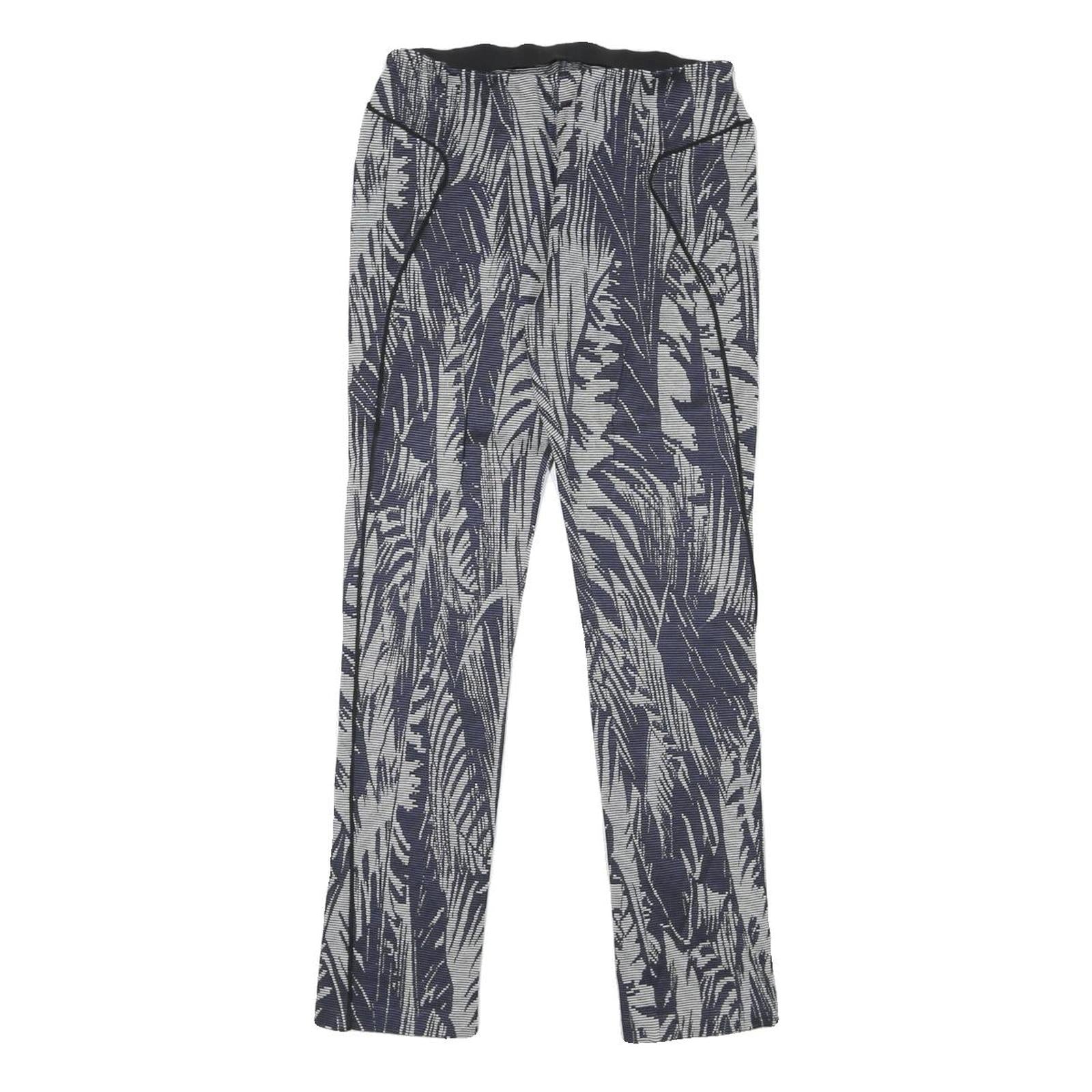 PATRIZIA PEPE Womens Joggers Blue & White M W26 L26 Patterned Slim Fit Straight