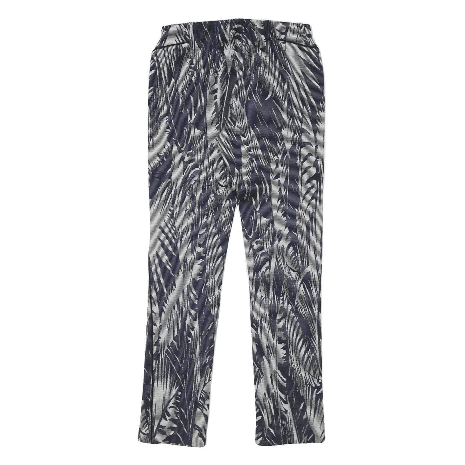 PATRIZIA PEPE Womens Joggers Blue & White M W26 L26 Patterned Slim Fit Straight