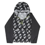 THE NORTH FACE Boys Black & White Logo Print Windbreaker Jacket 14-15Y Polyester