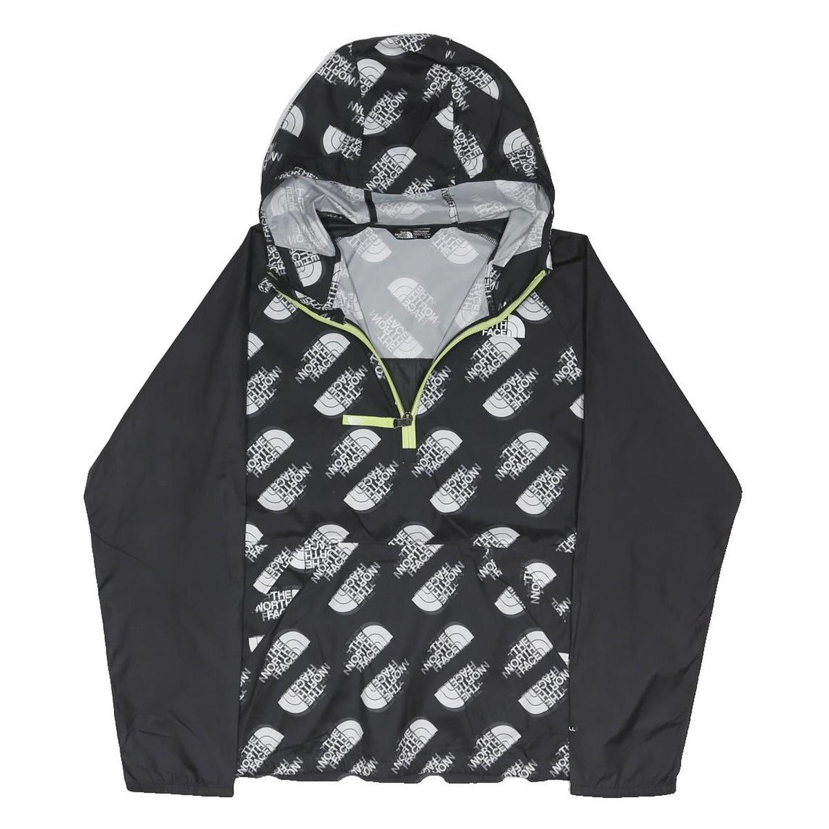 THE NORTH FACE Boys Black & White Logo Print Windbreaker Jacket 14-15Y Polyester