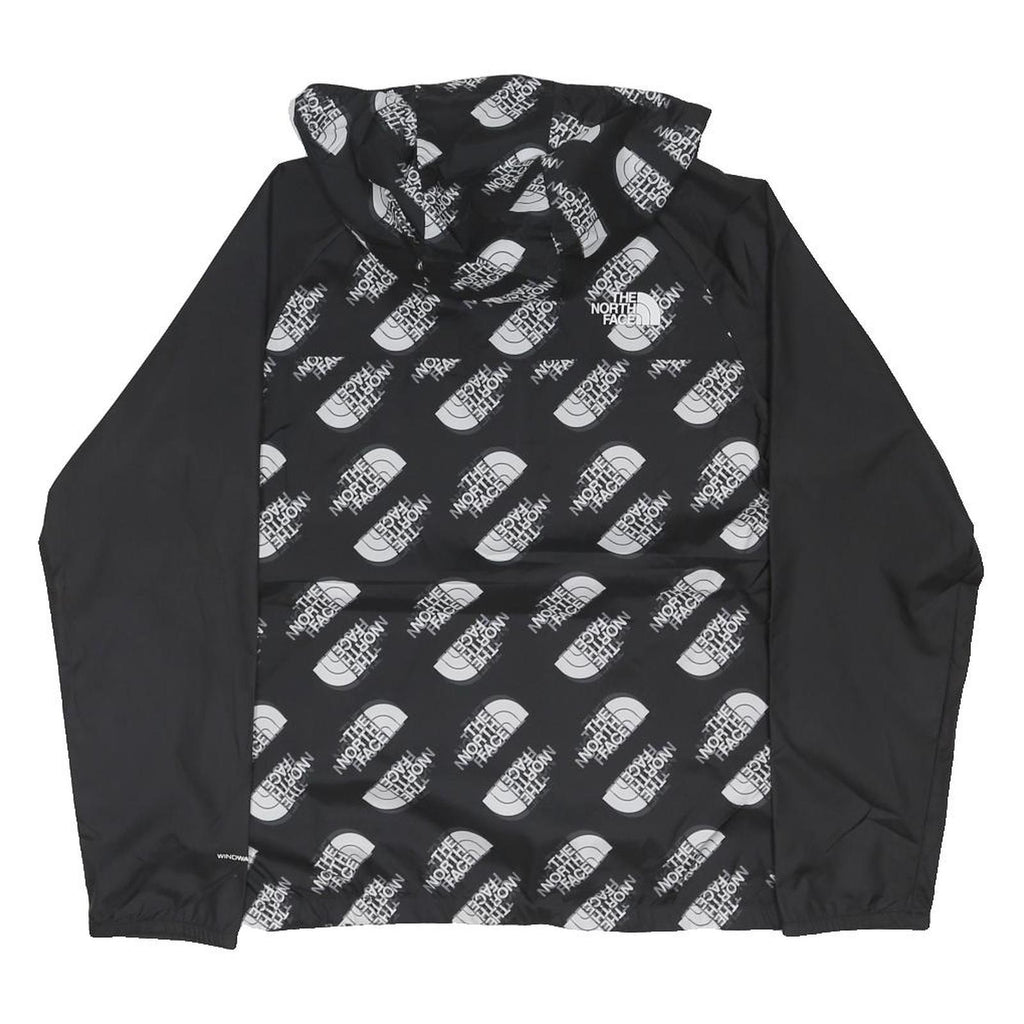 THE NORTH FACE Boys Black & White Logo Print Windbreaker Jacket 14-15Y Polyester