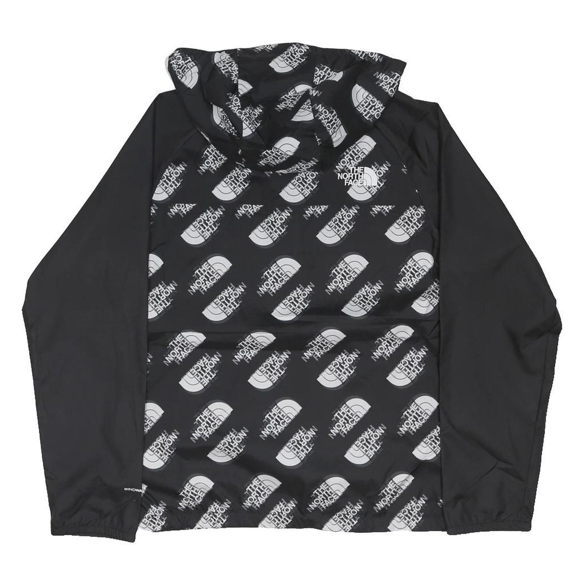 THE NORTH FACE Boys Black & White Logo Print Windbreaker Jacket 14-15Y Polyester
