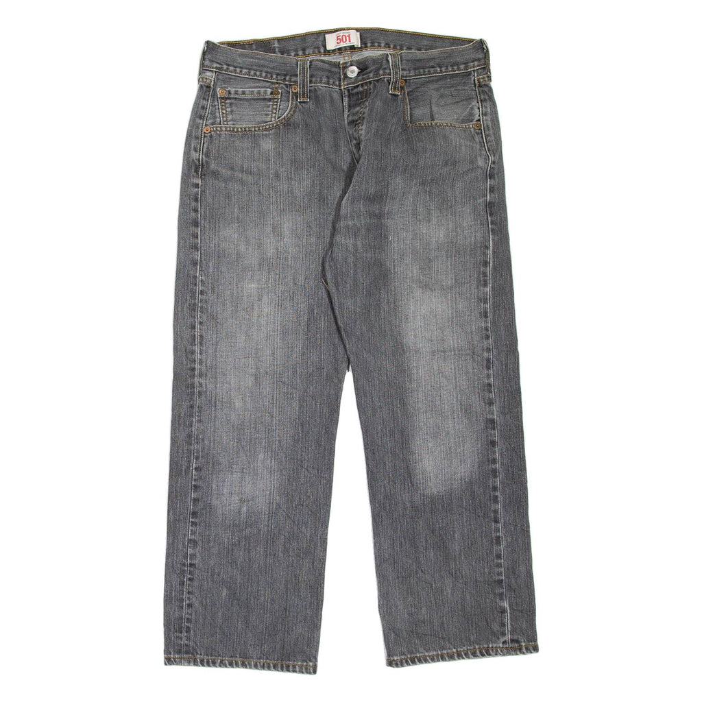 LEVI'S 501 Jeans Mens Grey Regular Straight Stone Wash W34 L25