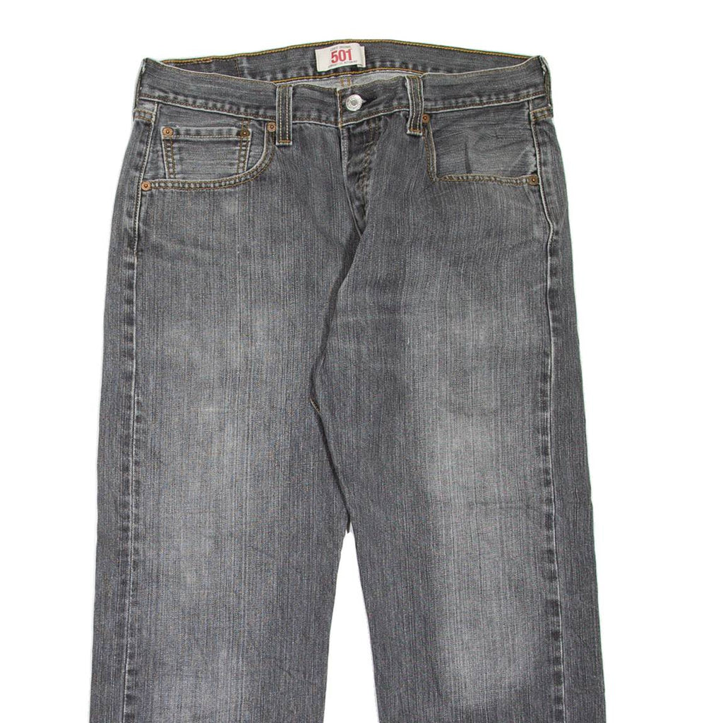 LEVI'S 501 Jeans Mens Grey Regular Straight Stone Wash W34 L25