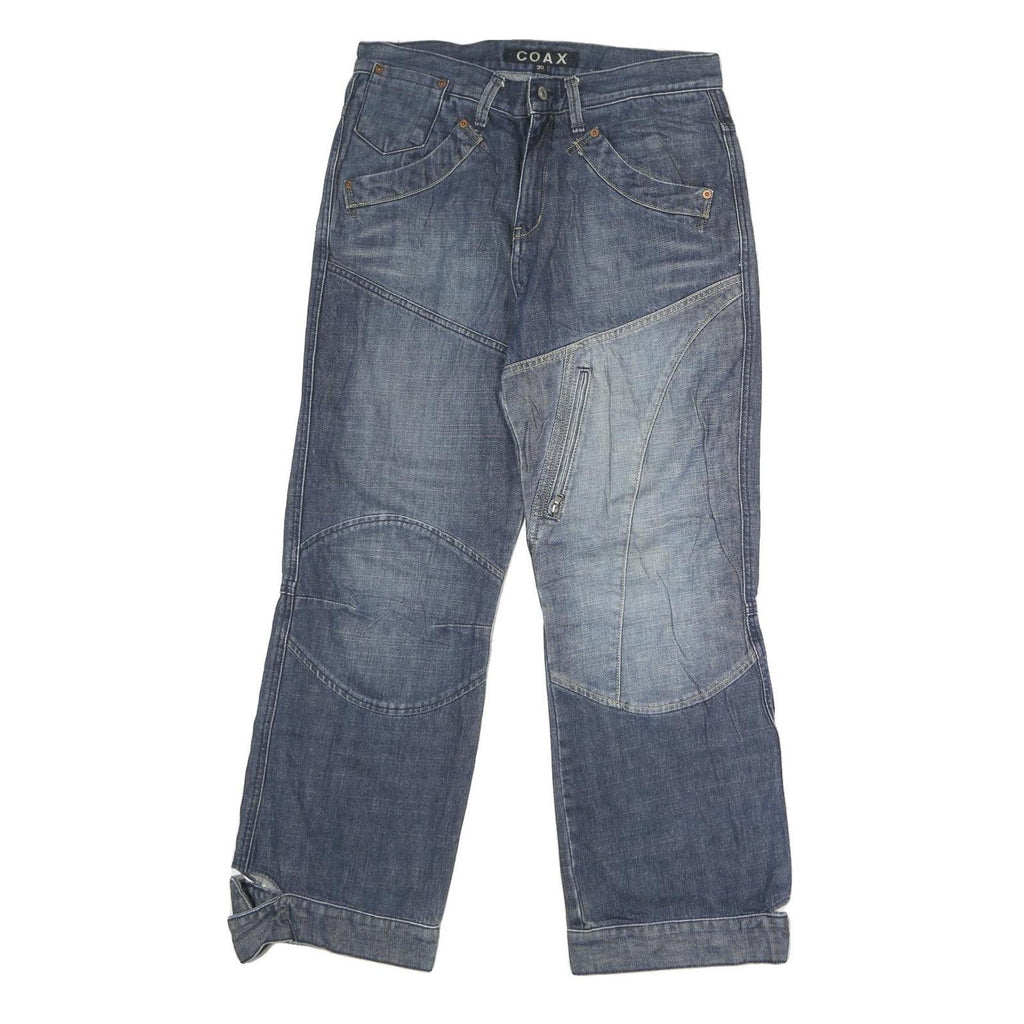 COAX Mens Jeans Blue Regular Straight Denim Medium W30 L29 Zip Comfort Style