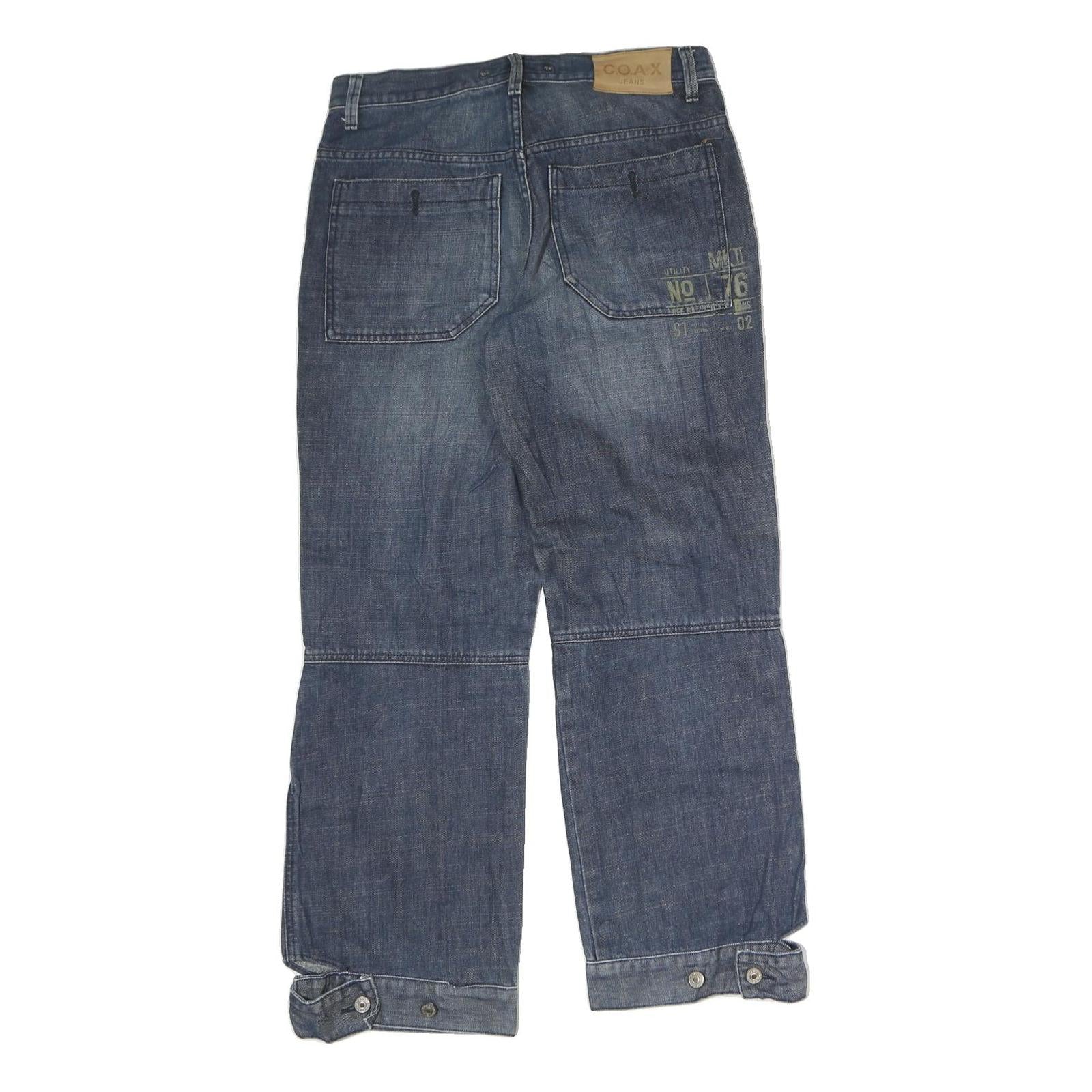 COAX Mens Jeans Blue Regular Straight Denim Medium W30 L29 Zip Comfort Style