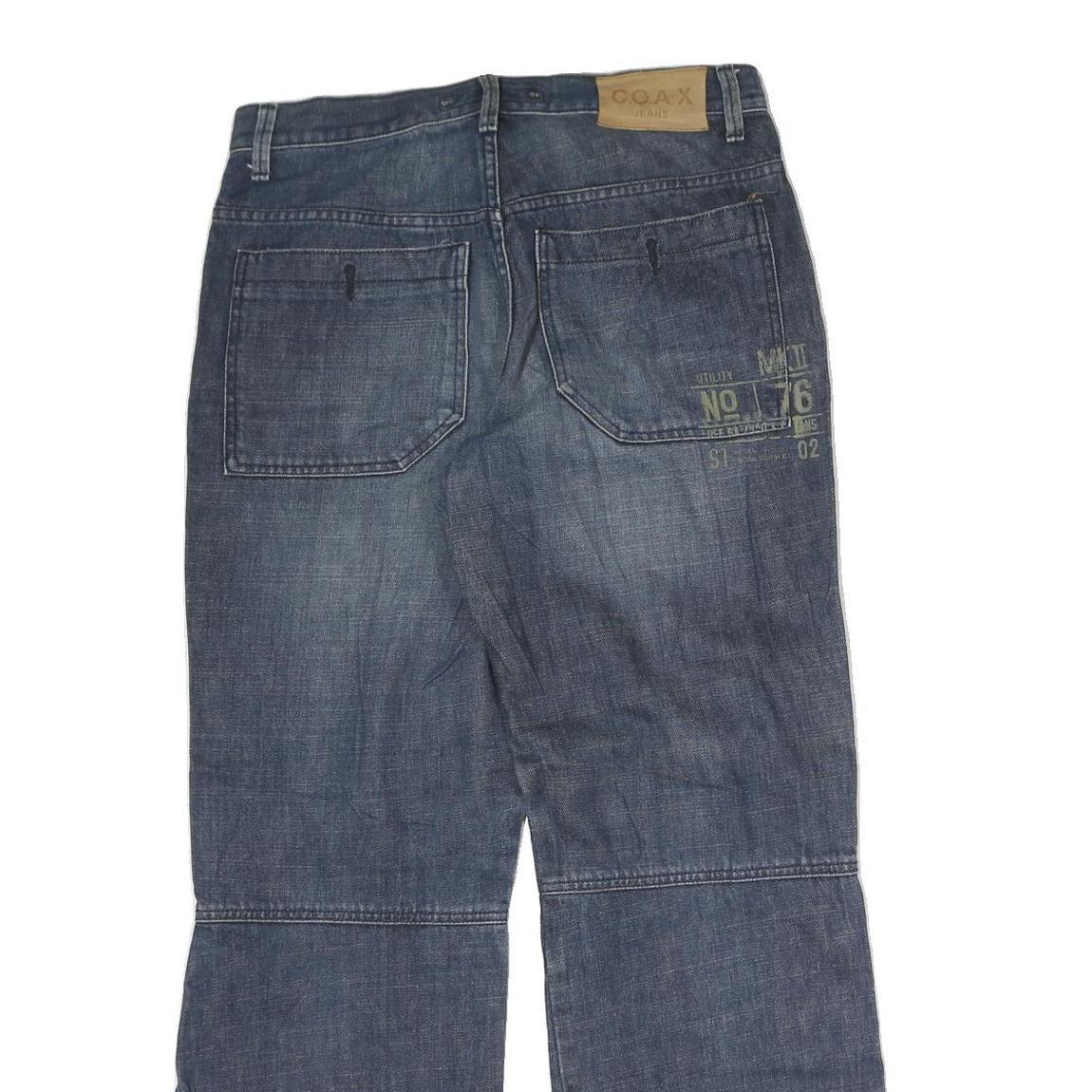 COAX Mens Jeans Blue Regular Straight Denim Medium W30 L29 Zip Comfort Style