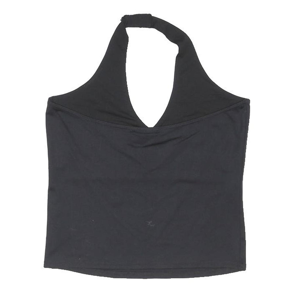 TOPSHOP Womens Black Halter Neck Sleeveless Top UK 12 Studded Detail