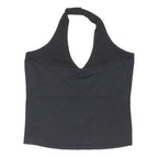 TOPSHOP Womens Black Halter Neck Sleeveless Top UK 12 Studded Detail