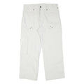 WATSON'S Mens Cotton Blend White Relaxed Cargo Trousers W35 L27 Functional