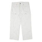 WATSON'S Mens Cotton Blend White Relaxed Cargo Trousers W35 L27 Functional