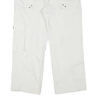 WATSON'S Mens Cotton Blend White Relaxed Cargo Trousers W35 L27 Functional
