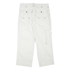 WATSON'S Mens Cotton Blend White Relaxed Cargo Trousers W35 L27 Functional