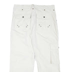 WATSON'S Mens Cotton Blend White Relaxed Cargo Trousers W35 L27 Functional