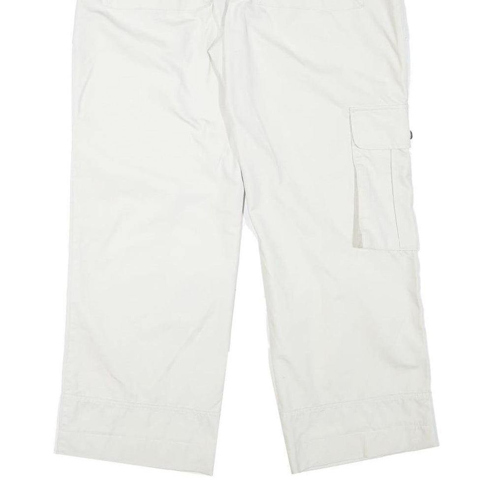 WATSON'S Mens Cotton Blend White Relaxed Cargo Trousers W35 L27 Functional