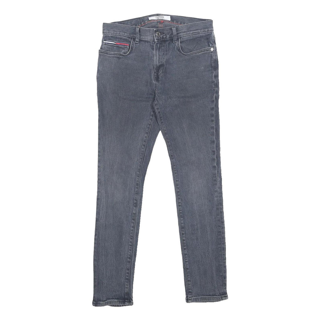 TOMMY JEANS Mens Slim Blue Denim Jeans Cotton Blend W31 L32 Zip Closure Stylish