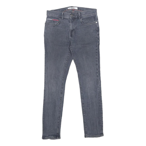 TOMMY JEANS Mens Slim Blue Denim Jeans Cotton Blend W31 L32 Zip Closure Stylish