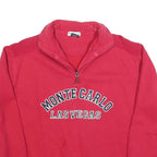MONTE CARLO Mens Red 1/4 Zip Sweatshirt S Cotton Blend Casual Pullover