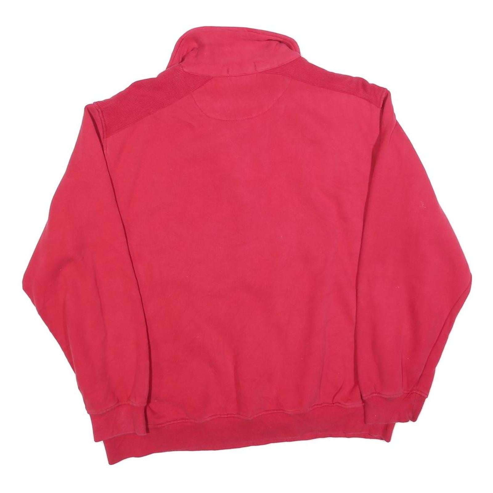 MONTE CARLO Mens Red 1/4 Zip Sweatshirt S Cotton Blend Casual Pullover