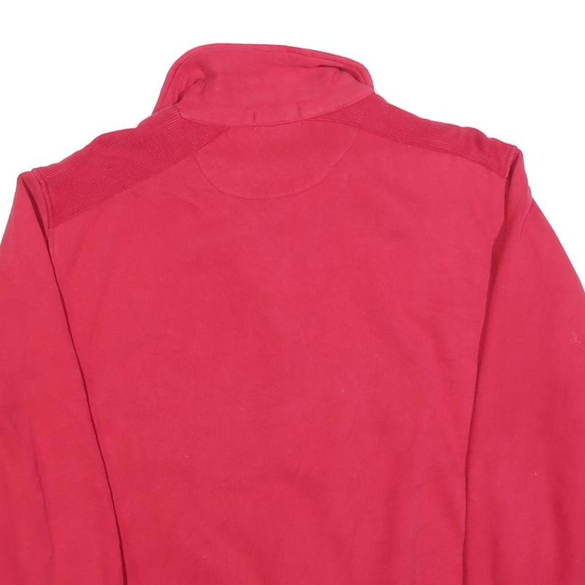 MONTE CARLO Mens Red 1/4 Zip Sweatshirt S Cotton Blend Casual Pullover
