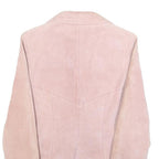 YES OR NO Womens Pink Leather Button Jacket M Suede Tailored Stylish