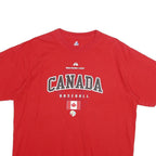 MAJESTIC Mens Red Canada Baseball T-Shirt XL Short Sleeve Crew Neck Cotton