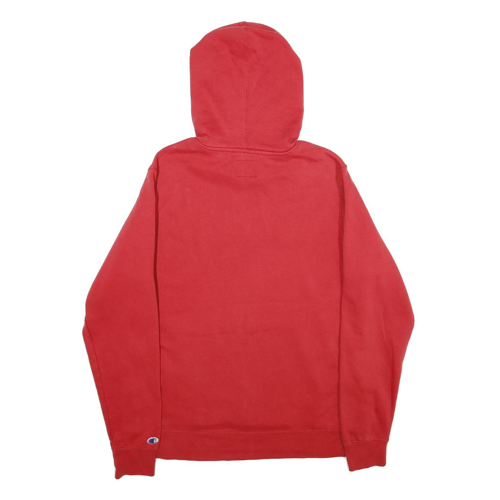 CHAMPION Mens Red Pullover Hoodie L Cotton Blend Casual Sweatshirt