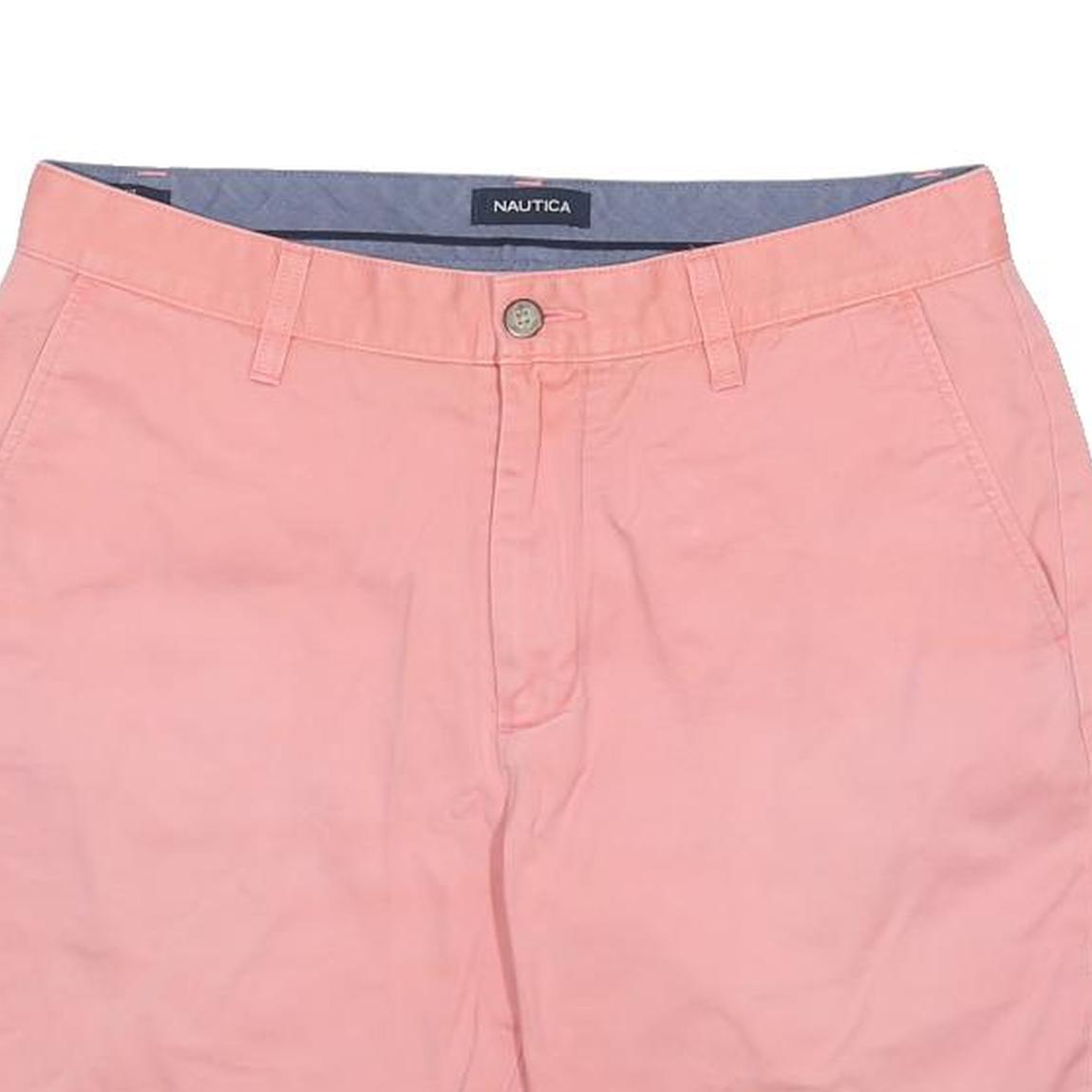 NAUTICA Mens Shorts Pink Casual Plain M W32 Summer Cotton Chino Relaxed