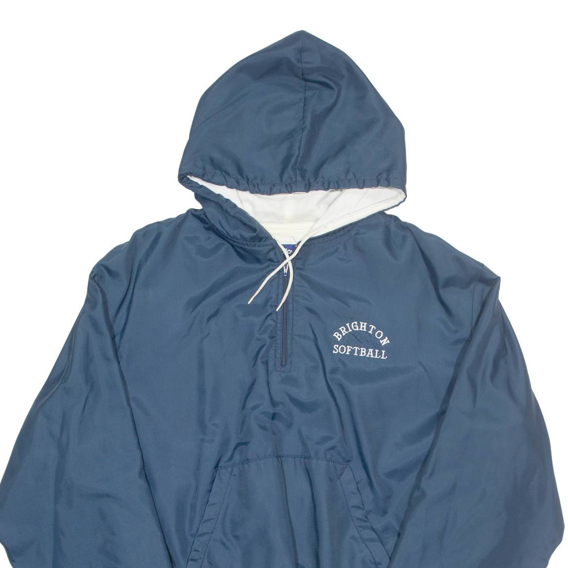 HOLLOWAY Brighton Softball Mens Pullover Jacket Blue Nylon Hooded XL
