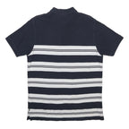 ROCKPORT Mens Navy & White Striped Short Sleeve Polo Shirt M Cotton Blend