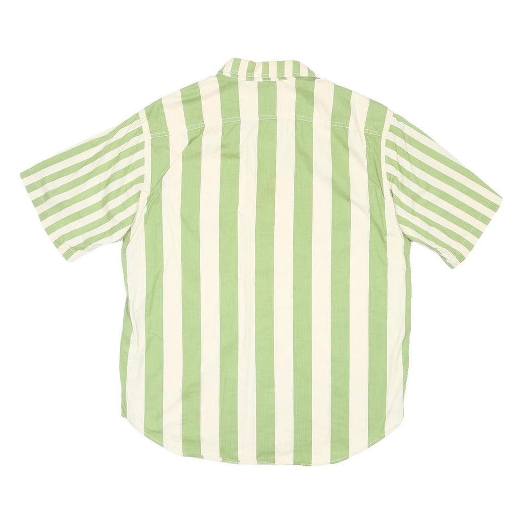 LEVI'S Mens Green & Cream Striped Casual Shirt S Button Pocket Cotton Summer