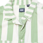 LEVI'S Mens Green & Cream Striped Casual Shirt S Button Pocket Cotton Summer