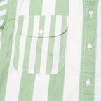 LEVI'S Mens Green & Cream Striped Casual Shirt S Button Pocket Cotton Summer