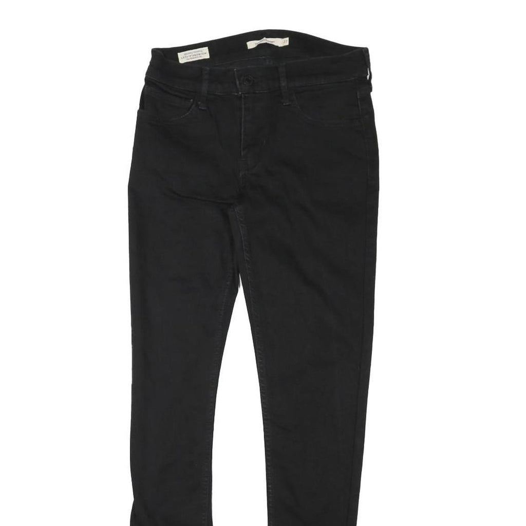 LEVI'S Womens Black Regular Skinny Denim W27 L29 Zip Jeans