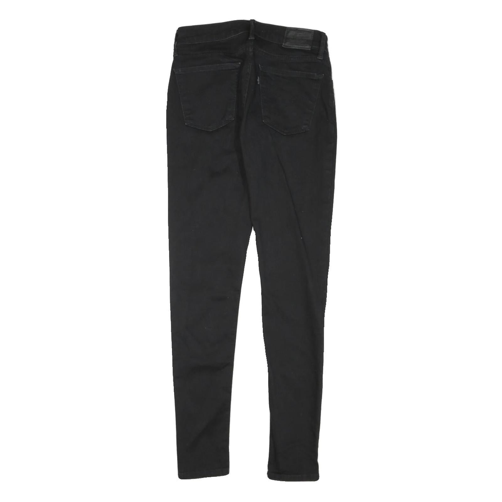 LEVI'S Womens Black Regular Skinny Denim W27 L29 Zip Jeans