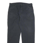 DICKIES Mens Cotton Black Regular Fit Straight Trousers W38 L32 Durable Workwear