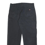 DICKIES Mens Cotton Black Regular Fit Straight Trousers W38 L32 Durable Workwear