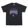 MLB Mens Black Colorado Rockies Graphic T-Shirt L Short Sleeve Crew Neck Cotton