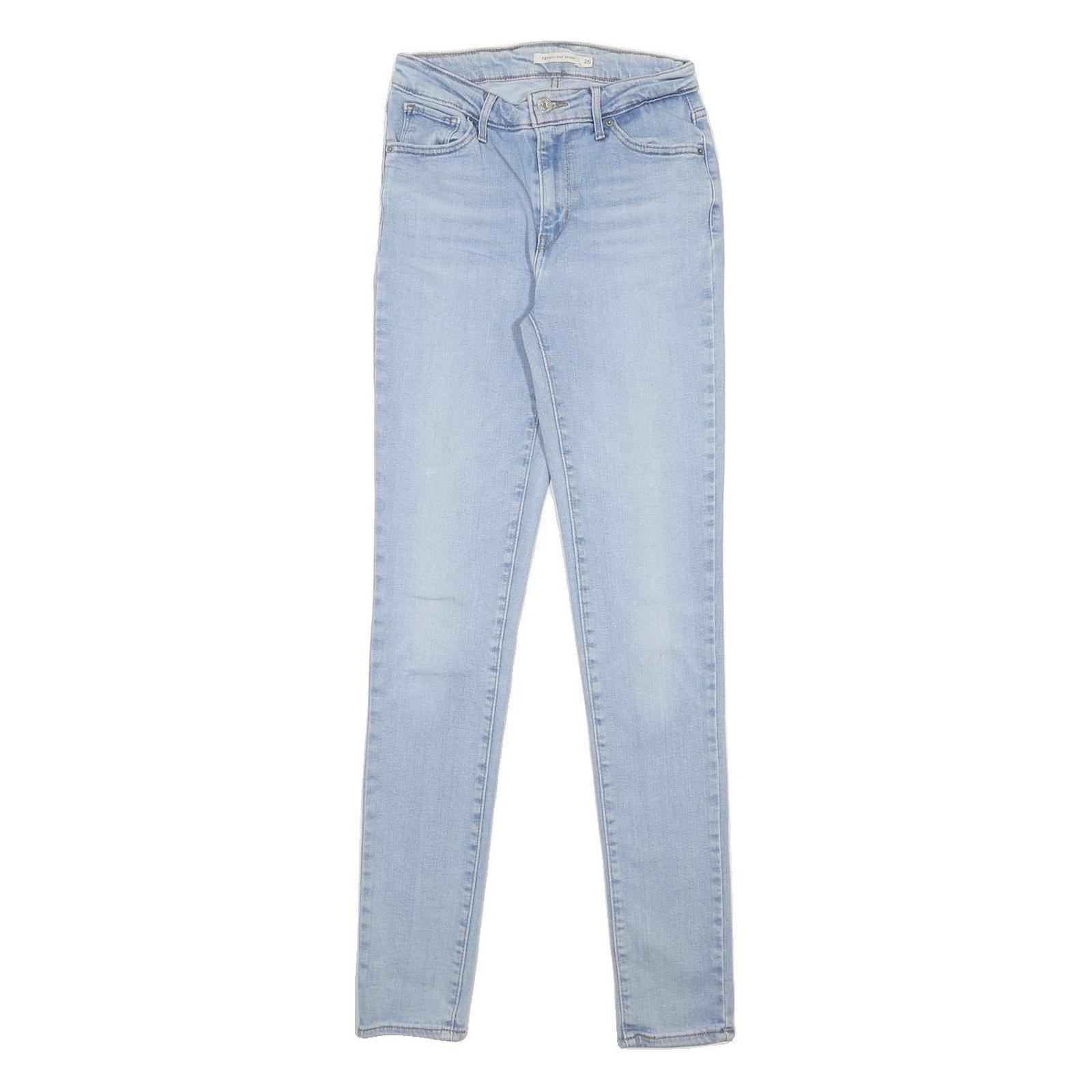 LEVI'S 721 Womens Jeans Blue Slim Skinny Denim Light W26 L32 Stretch