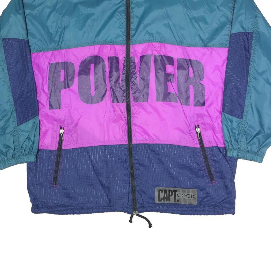 CAPT.COOK Womens Blue & Purple Colourblock Power Zip Jacket XL Polyester Blend