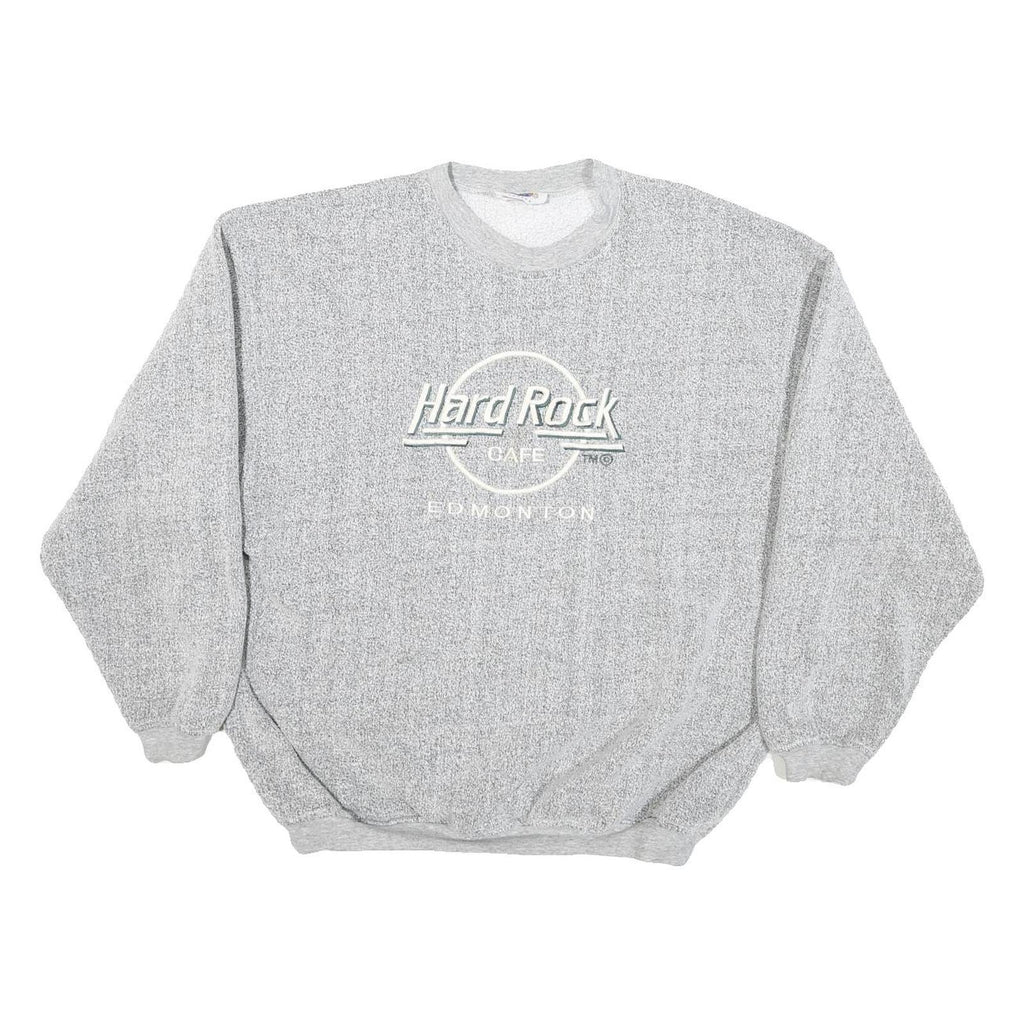 HARD ROCK CAFE Mens Grey Edmonton Crew Neck L Cotton Blend Sweatshirt Pullover