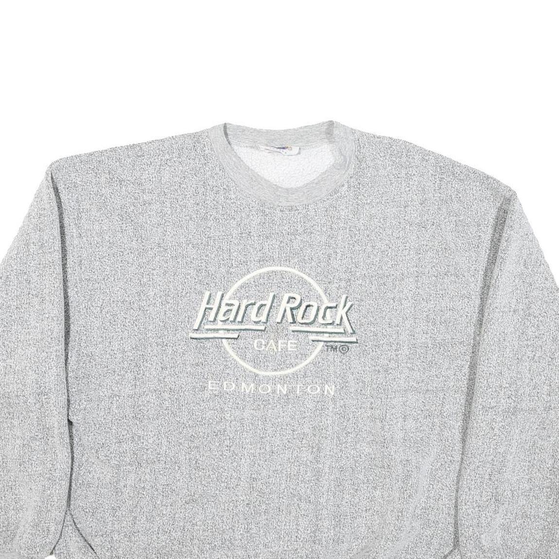 HARD ROCK CAFE Mens Grey Edmonton Crew Neck L Cotton Blend Sweatshirt Pullover